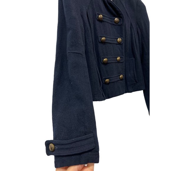 American Eagle Outfitters Military Coat Navy Blue Wool Jacket - Picture 2 of 11